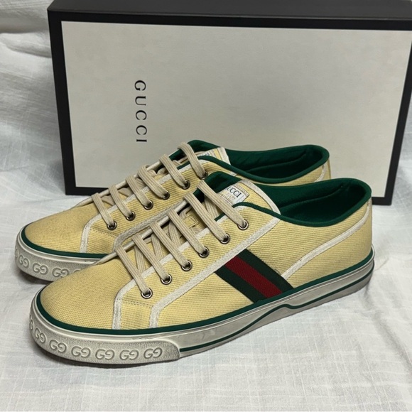 Gucci Tennis 1977 Web Stripe Trainers - Authentic - Picture 3 of 15